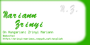 mariann zrinyi business card